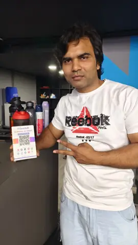 Gym owner in Ghaziabad with his SaathiX QR code stand